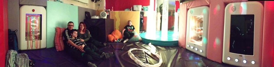 Lewis and the Herbert's in the Multi Sensory Room