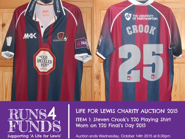 Runs 4 Funds Charity Auction.. Crooky's T20 Final's Day Shirt 