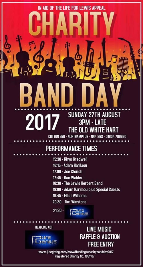 Charity Band Day at Old White Hart Northampton 27th August 2017